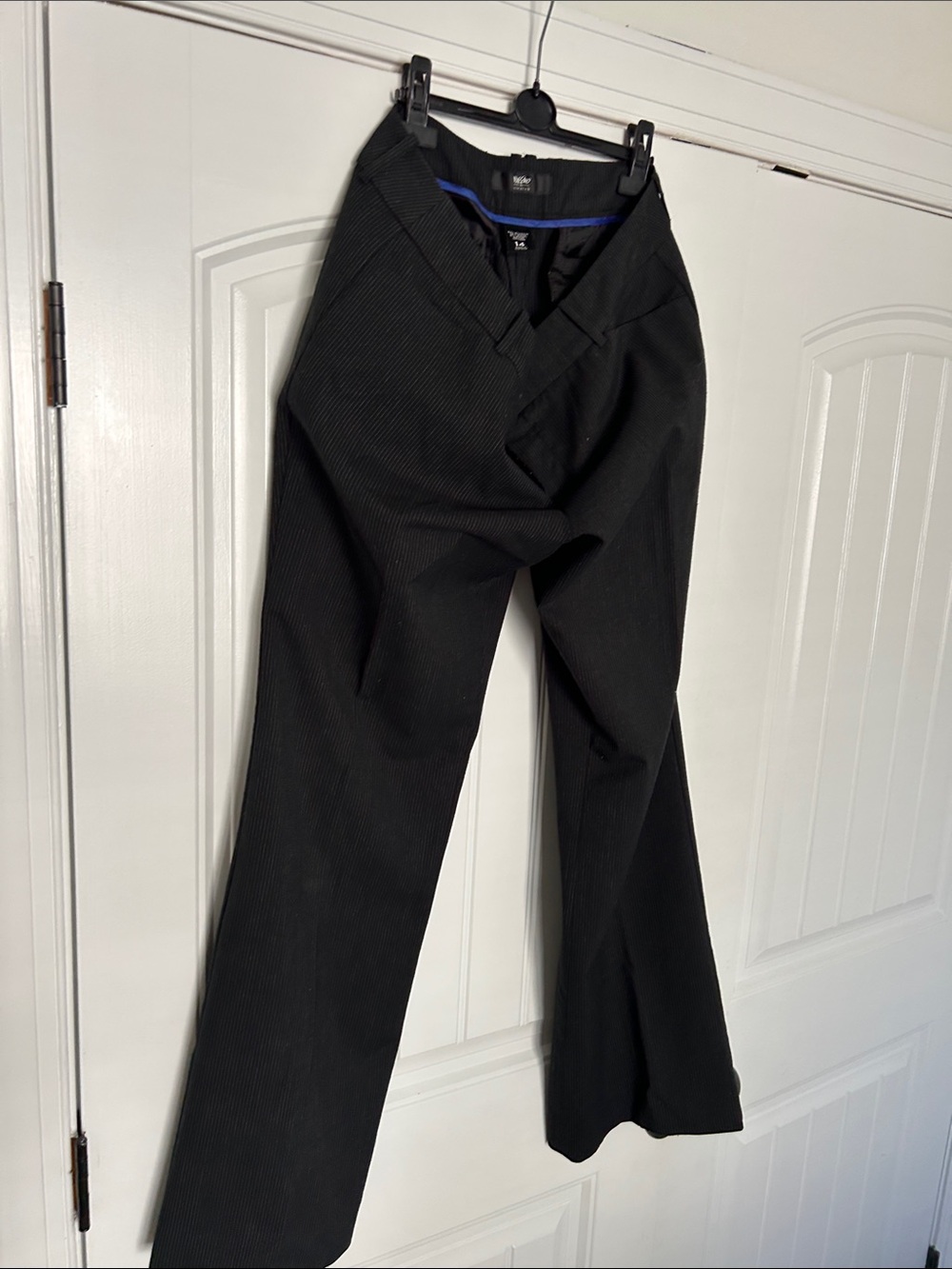 Mossimo Supply Co. Black Pinstripe Wide-Leg Dress Pants